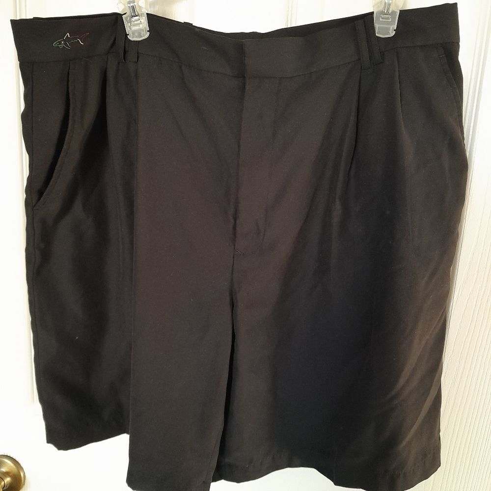 Greg Norman  Men's 38 L Large Golf Shorts Black Chino Khakis Active